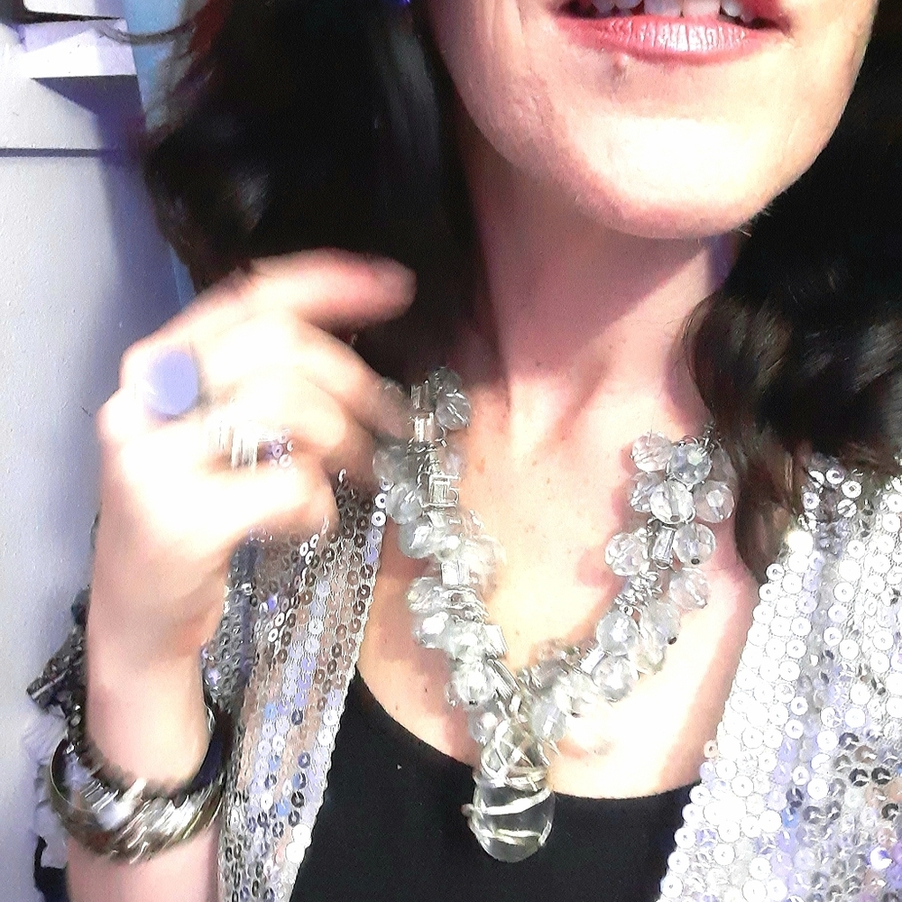 DAZZLING Handmade Faux Crystal Cocktail Necklace